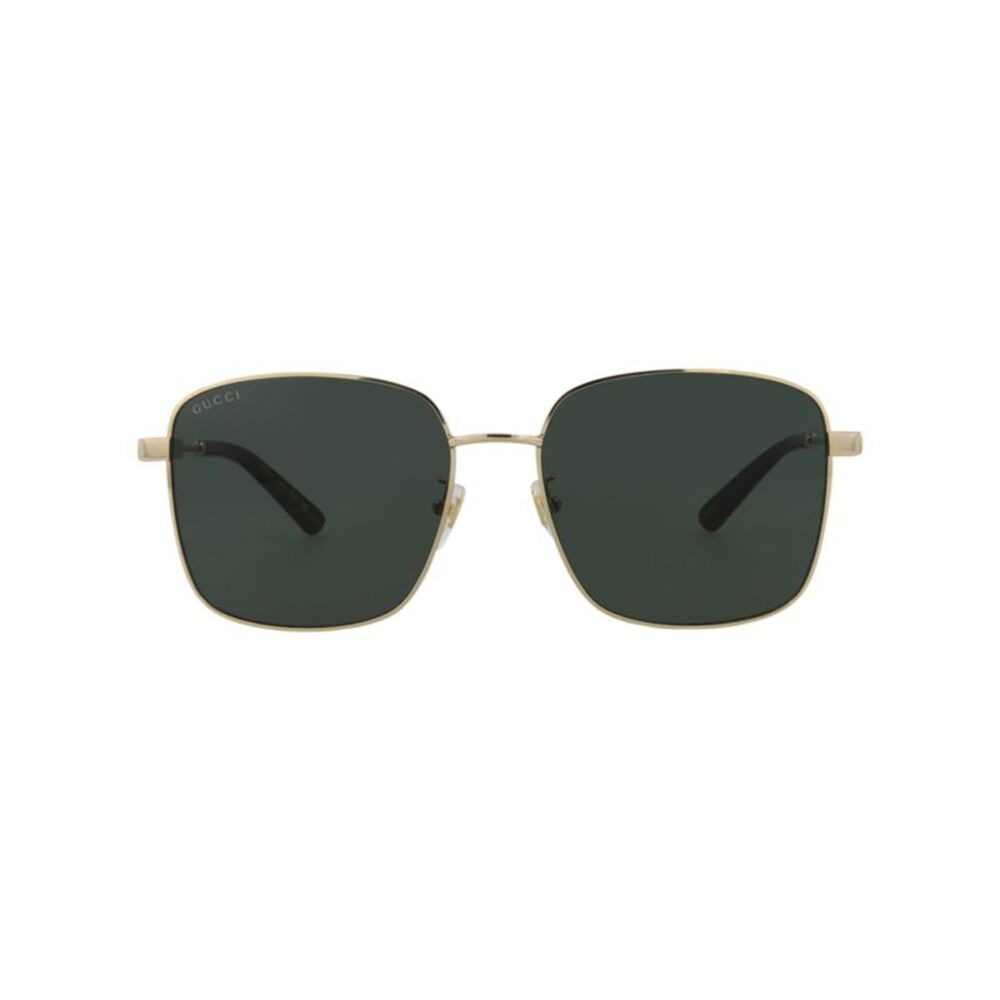 Gucci Square-Frame Metal Sunglasses Gold Womens